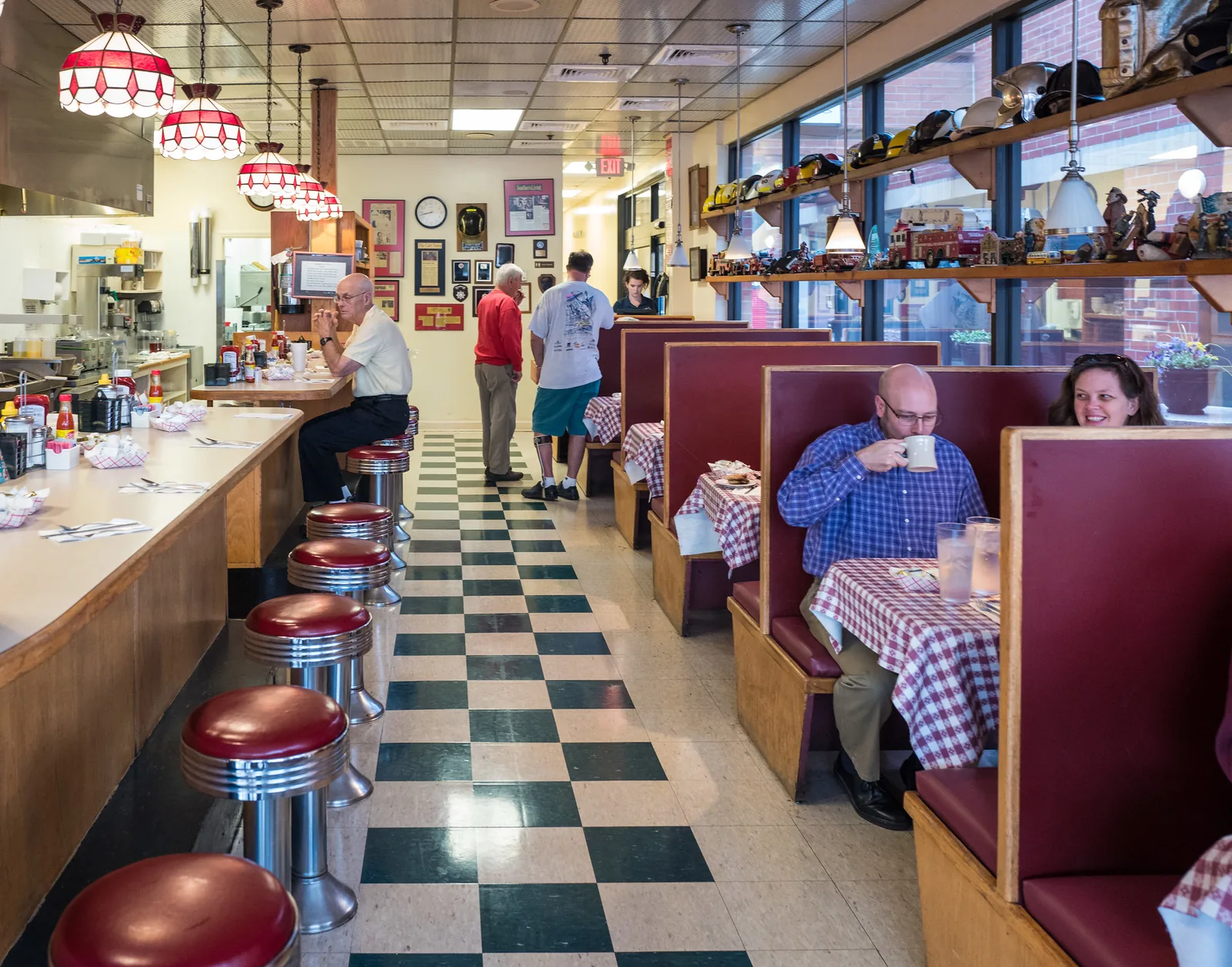 The lunch counter and booths at Barry's Cafe in the Swift Creek Shopping Center in Cary.